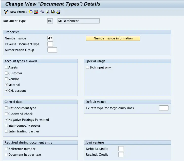 Steps to Maintain Number Ranges for Material Ledger Documents